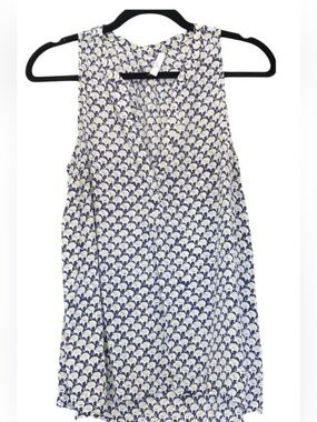 Joie Aruna Elephant Print Sleeveless Silk Top XS 100% Silk
